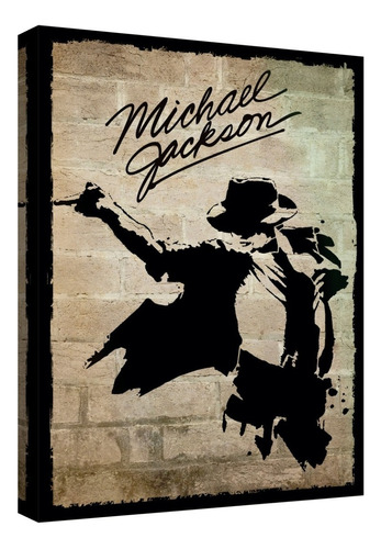 Cuadro Decorativo Canvas Moderno Michael Jackson Baile Armazón Natural