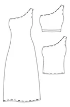 Comprar Molde Patrón Imprimible Vestido X 3 1 Hombro Pdf A4 Plotter