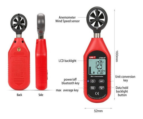 Mini Anemometro Ut363bt Uni-t