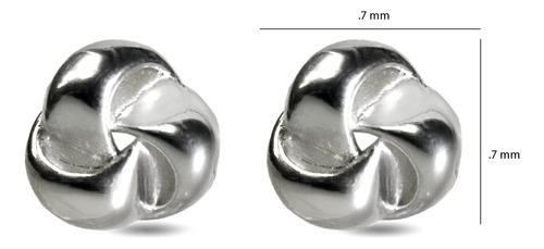 Aretes En Forma De Nudo Para Mujer Plata Ley .925 Elegantes Finos Ligeros Moda Ideales Para Regalar Set De 2 Aretes