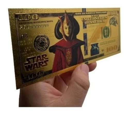 Billete Plata 100 Dolar De Coleccion Star Wars Padme Amidala