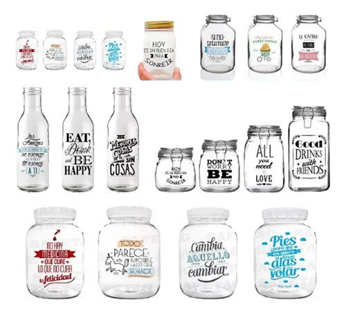 55 Etiquetas Botellas Vasos Personalizadas Pizarron Frascos