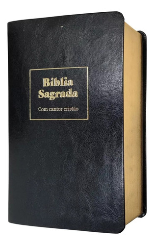 Bíblia Sagrada Almeida Corrigida Letra Grande Com Cantor Cristão Capa Luxo Preta