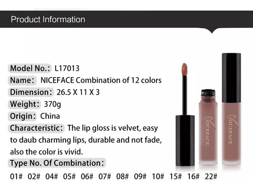 . Set De 12 Colores Z Lip Gloss Combo Lip Gloss