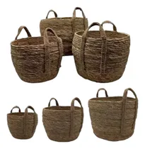 Comprar Canastos Canasto  De Mimbre  3 Pc Decoracion