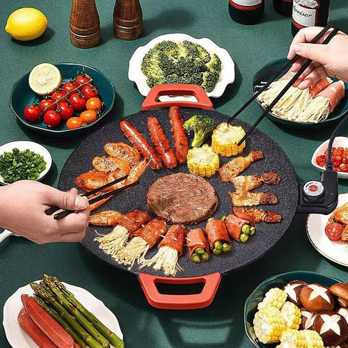 Sartén Antiadherente Barbacoa Plancha Electrica C Asas 30cm