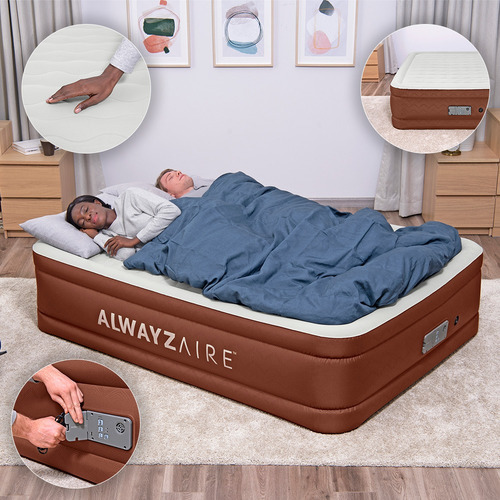 Colchon Inflable Bestway Premium Comfort Queen Size C/bomba Color Marrón