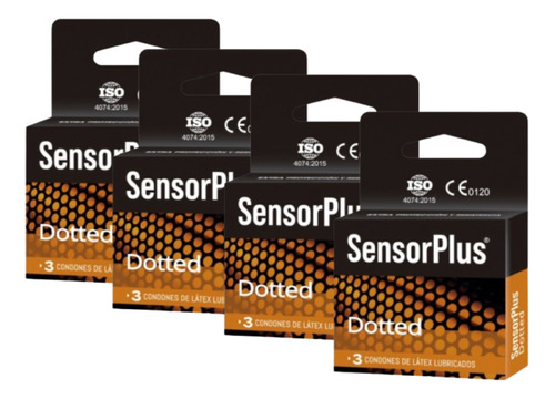 Sensor Plus Condones Texturados Pack 4 Cajas (12 Unidades) 