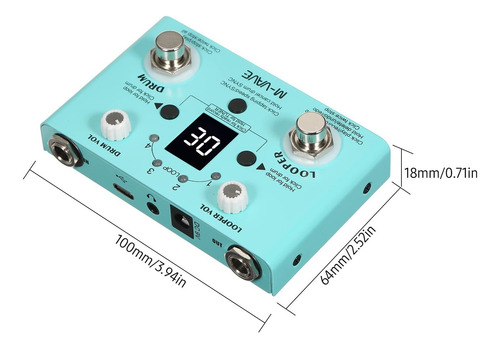 Pedal De Efectos , Efecto De Batería Y Looper, Mini Pedalera