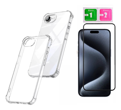 Capa Case + Película P/ iPhone 16 16e 16 Plus 16 Pro Max