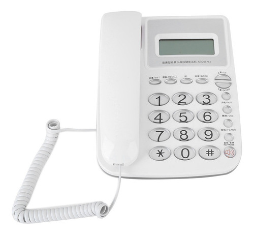 Telefonia Fija Y Accesorios Vipxyc Telefono Con Cable Telefono Fijo Con Botones Grandes Registro De Fecha Hora En Tiempo Real Blanco Telefono Con Altavoz Con Pantalla Lcd Electronica Telefonos Analogicos