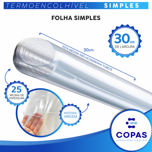Filme Plástico Termoencolhivel 30cm X 20mt Para Embalar Fino