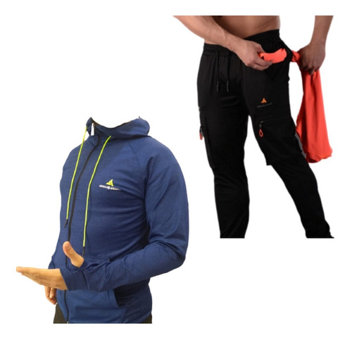 Combo Url! Campera Deportiva Capucha+ Pantalon Cargo