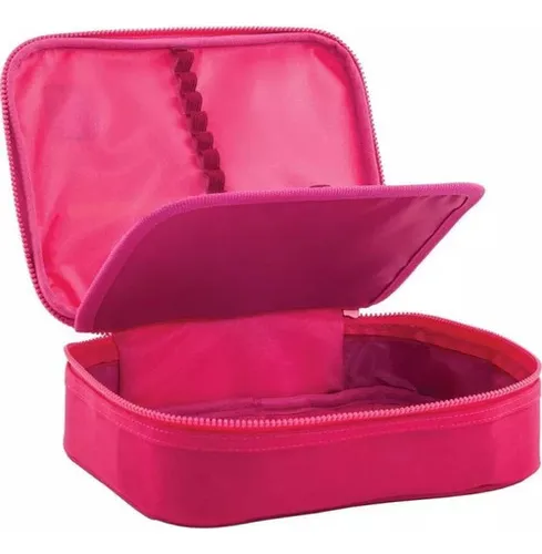 Estuche cuadrado Tilibra para 100 bolígrafos escolares Académie, color cereza cereza