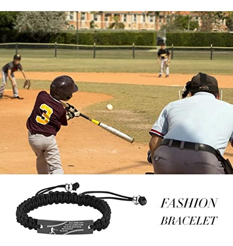 Pulsera De Béisbol Vnox Para Hombre | Pulsera De Cuerda Hech