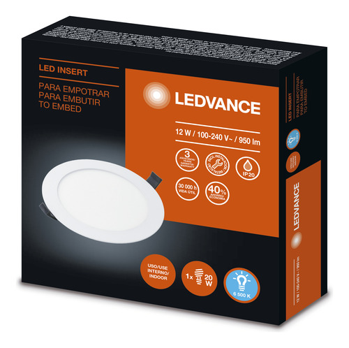 Lampara Panel Led Osram Ledvance Empotrable 12w