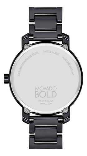 Reloj Movado Mujer Acero Inoxidable Negro Elegante