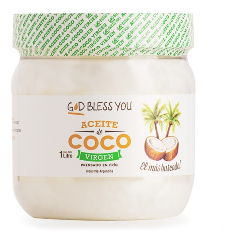 Aceite De Coco Virgen X 1 Litro - Organico Dietetica Vegano