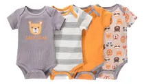 Comprar Pañaleros Set 4 Piezas Algodón Manga Corta Bebés Niño Niña