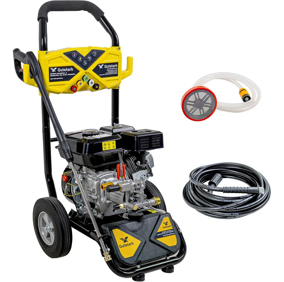 Hidrolavadora A Gasolina 2200 PSI 7 HP 9.08 L/Min Manguera 8 Metros Pistola Y Boquillas Para Lavado A Presión incluida Autos Patios Fachadas Pisos Herramientas Jardín Exterior Uso 