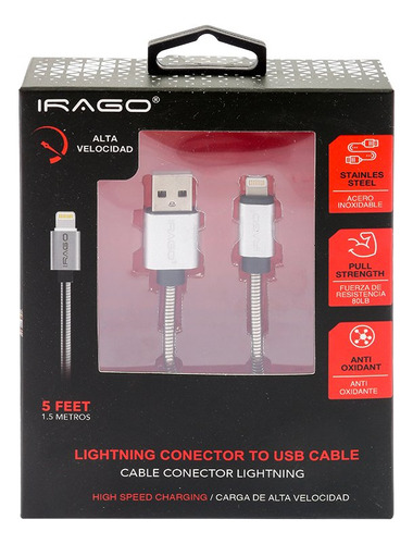 Cable 1.5m Irago 7991 -plateado