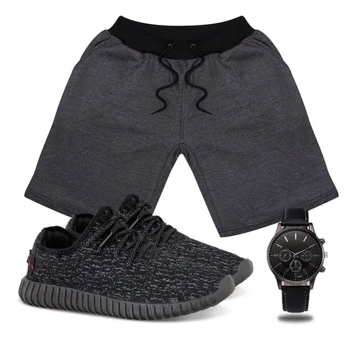 Bermuda moletom sale com tenis