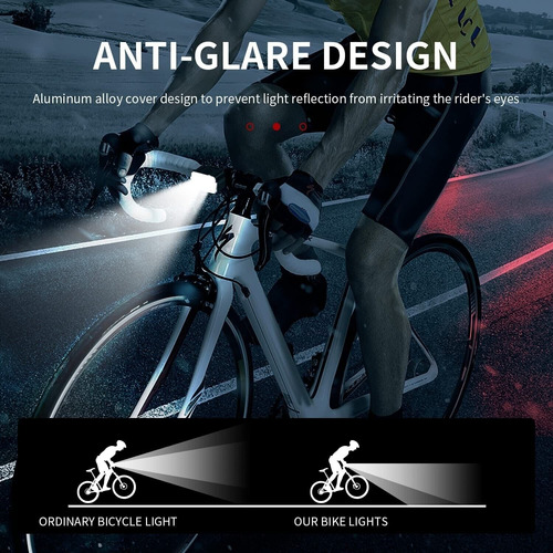 Luces Led Delanteras Y Trasera De Bicicleta Recargables Ip65