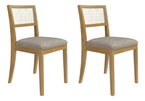 Conjunto 2 Cadeiras Madeira Maciça Ônix Tradição Móveis