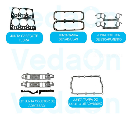 Kit Junta Retificação De Válvulas Dakota 3.9 12v V6 Ehc