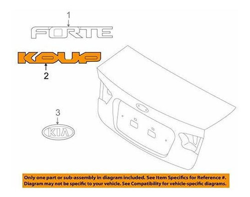 Emblema Logo  Kia Genuine Oem Forte Cerato Koup Emblema 8631