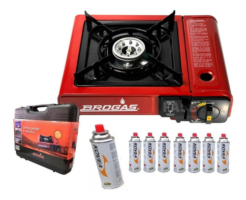 Pack Gas Butano X8 + Anafe Portatil Campin + Maletin