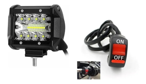 Faro Barra 20 Leds Auxiliar Reflector Led + Tecla On Off