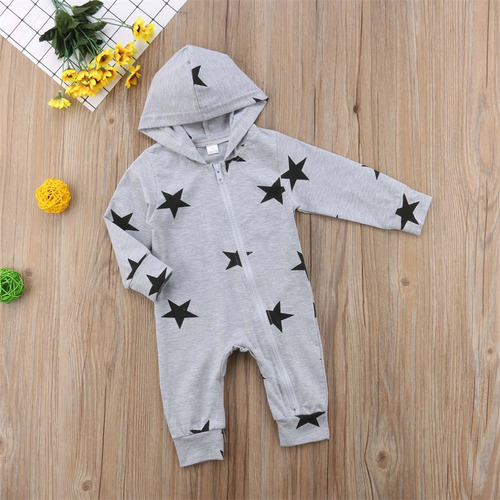 Mono Con Capucha Y Cremallera Con Estampado De Estrellas Par