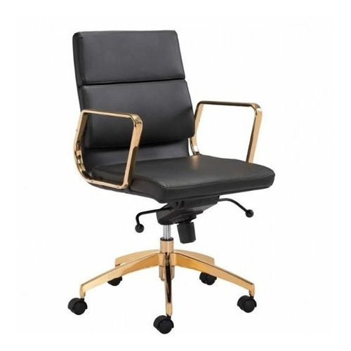 Silla De Oficina Modelo Scientist Black - Negro/oro Këssa Mu