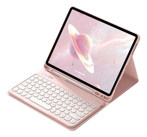 Carcasa Funda + Teclado Para iPad Tablet Linkon 10.2 Y 10.9 Color 10.2  Pink