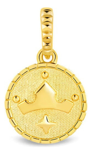 Pingente Life Medalha Aurora Prata Com Banho Ouro Amarelo Cor Dourado