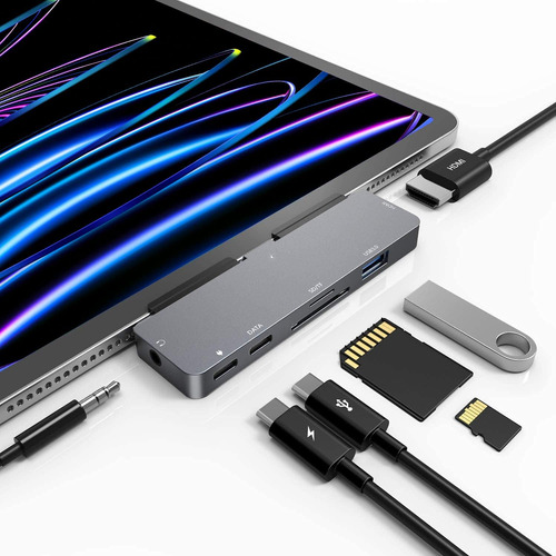 iPad Pro Usb C Hub, Adaptador 7 En 1 Para iPad Pro Pulgadas 