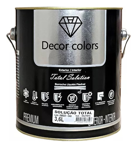 Tinta Solução Total Borracha Liquida 3,6l Decorcolors Branco