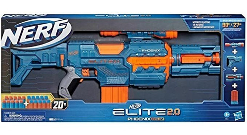 Nerf Elite 2.0 Phoenix Cs-10 Con 20 Dardos, Motorizado, Mat.