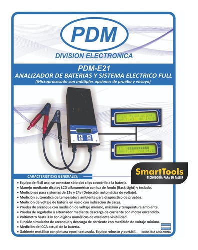 Analizador Sistema Eléctrico Full Alternador 12/24 V Pdm E21