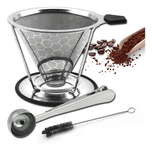 Reutilizable Pover Over Coffee Filter Single Serve Manu...