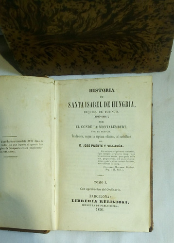 Historia De Santa Isabel De Hungria, Duquesa De Turingia- (Usado)