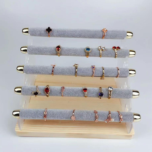 Soporte De Exhibición De Anillos, Estante De Gris