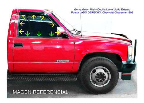 Goma Riel Y Cepillo Lamevidrio Derecho Chevrolet Cheyenne 98