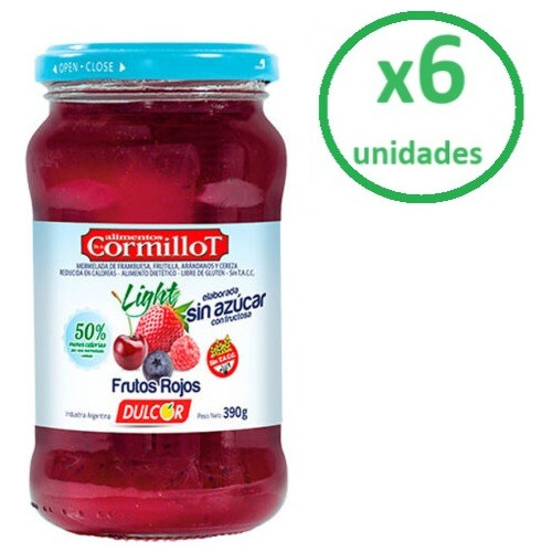 Pack Mermelada Fr. Rojos Sin Azucar Cormillot 390g X 6u- Dh 