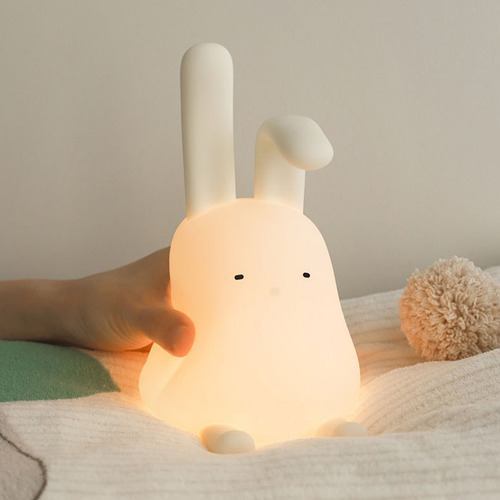 Lámpara Adorable Rabbits Recargable Para Niños Con Soft Tap