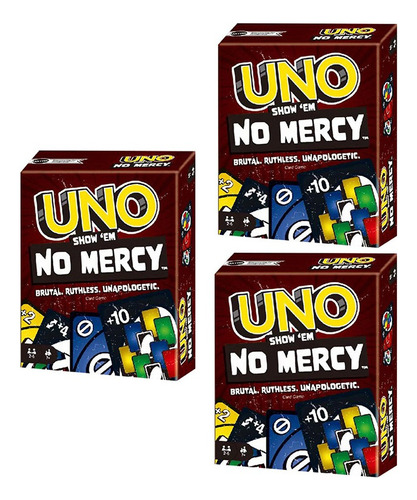 Juego De Cartas 3 Uno No Mercy For Niños De 7 Años En