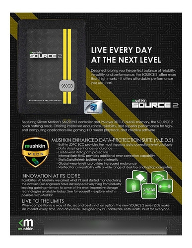 Mushkin Source 2 1tb State Drive Sólido Ssd - Para Ps 4