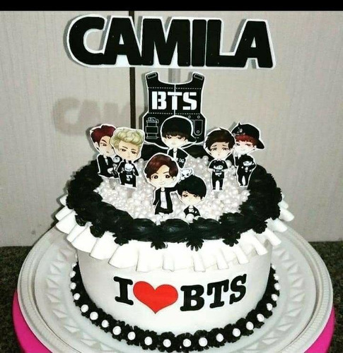 Topo-topper De Bolo Personalizado Bts Pronto P/ Usar