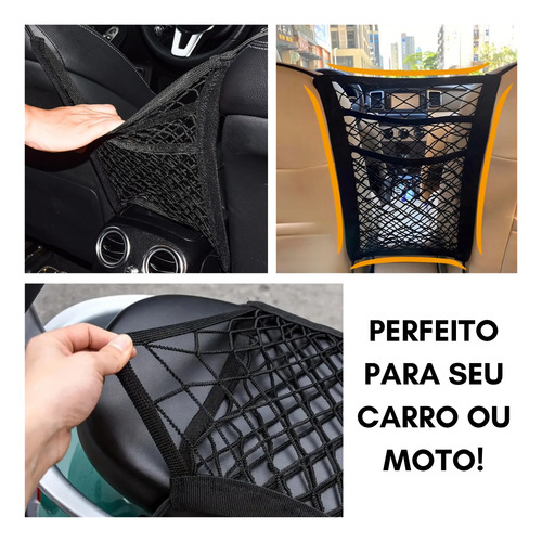 Rede Aranha Elástica Dupla Com Gancho Carro Moto Para Carga